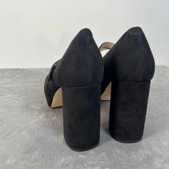 Marc Fisher Nicoly Square Toe Maryjane's w/velcro adjust ankle strap black suede - Picture 6 of 9